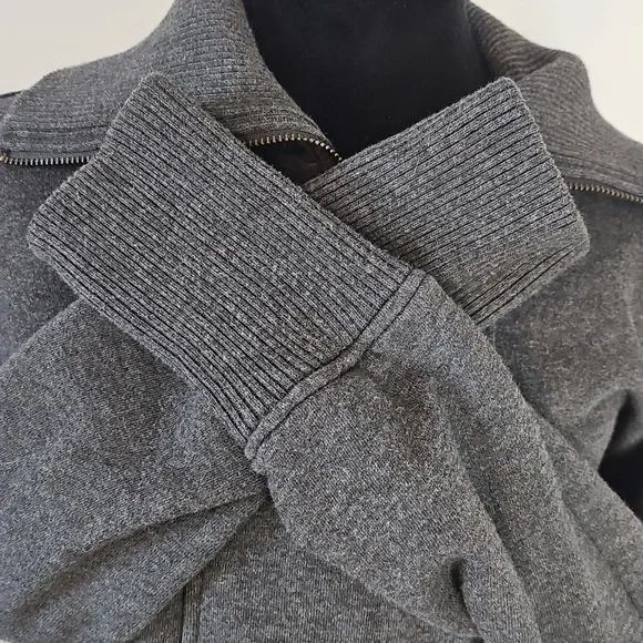 Banana Republic Charcoal Double-Breasted Cotton Jacket With Zip Closure - Picture 4 of 9